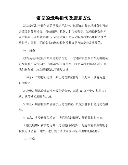 常见的运动损伤及康复方法