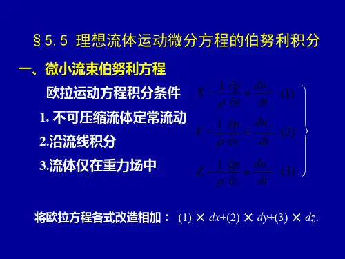流体动力学动量方程及伯努利方程一流体力学