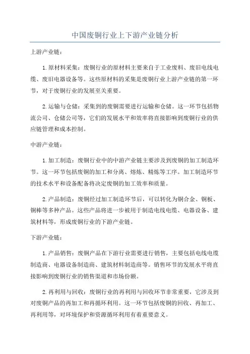 中国废铜行业上下游产业链分析
