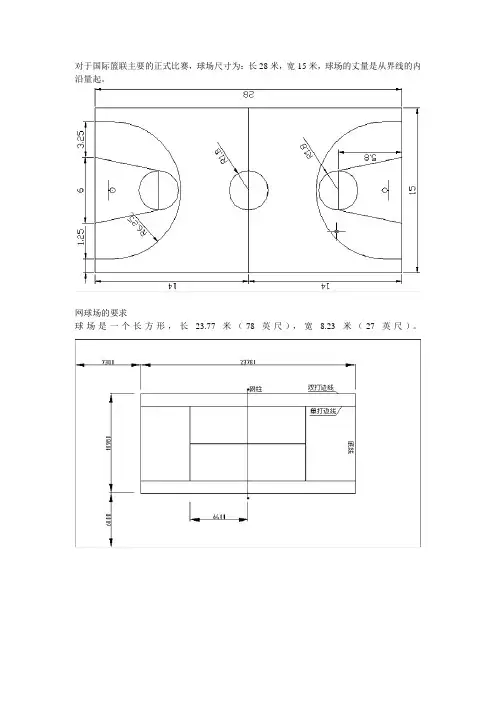 运动场地的尺寸