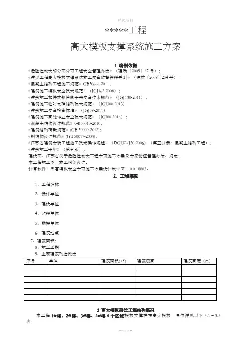 专家论证高大模板方案及计算书