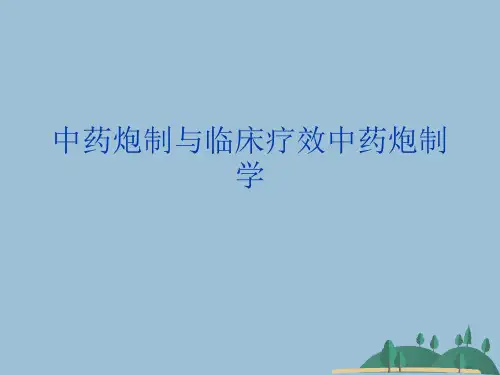 中药炮制与临床疗效中药炮制学