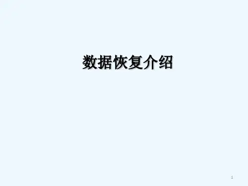 数据恢复介绍 PPT
