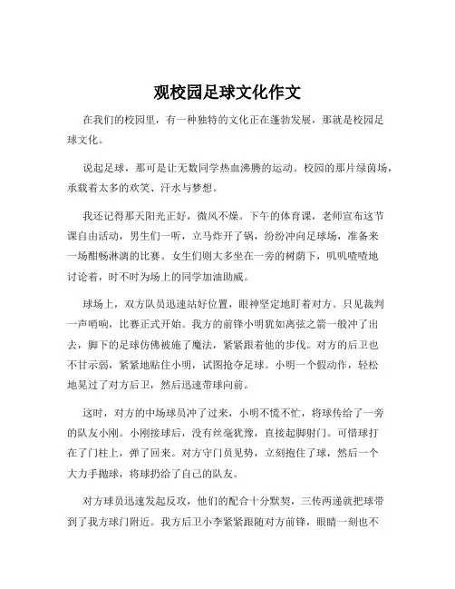 观校园足球文化作文