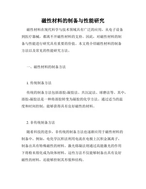 磁性材料的制备与性能研究
