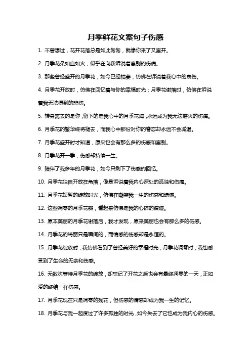 月季鲜花文案句子伤感
