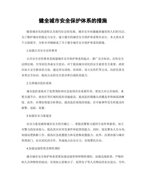 健全城市安全保护体系的措施