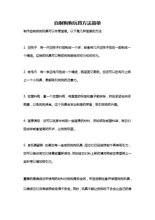 自制狗狗玩具方法简单