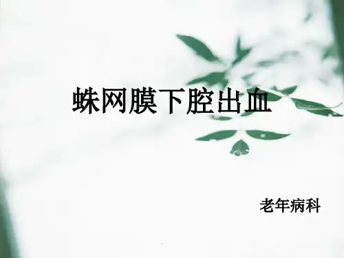 蛛网膜下腔出血精品PPT课件