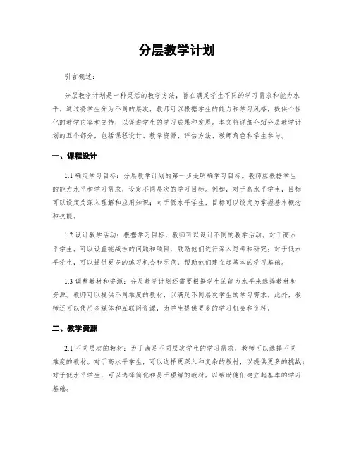 分层教学计划