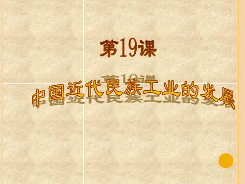 19中国近代民族工业的发展
