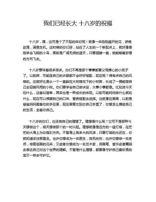 我们已经长大 十八岁的祝福