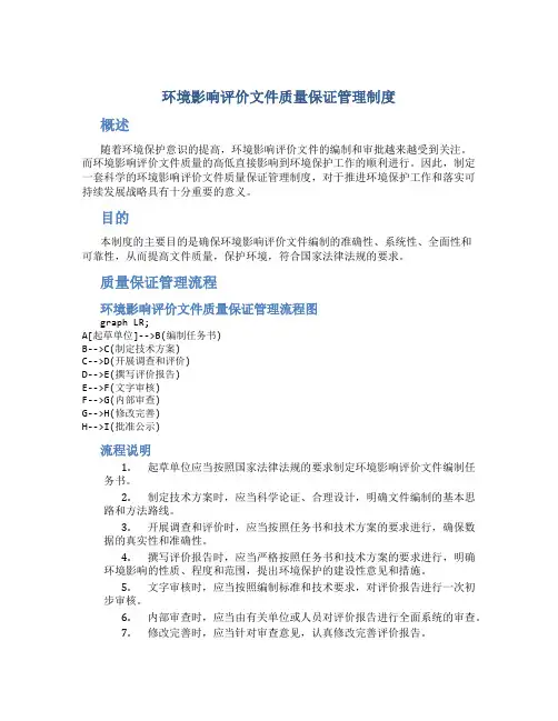 环境影响评价文件质量保证管理制度
