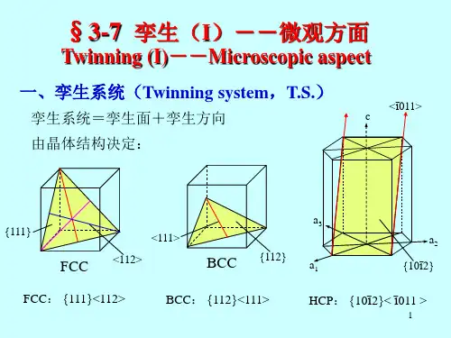 材料科学基础第三章-孪生微观方面