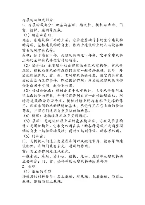 房屋构造组成部分