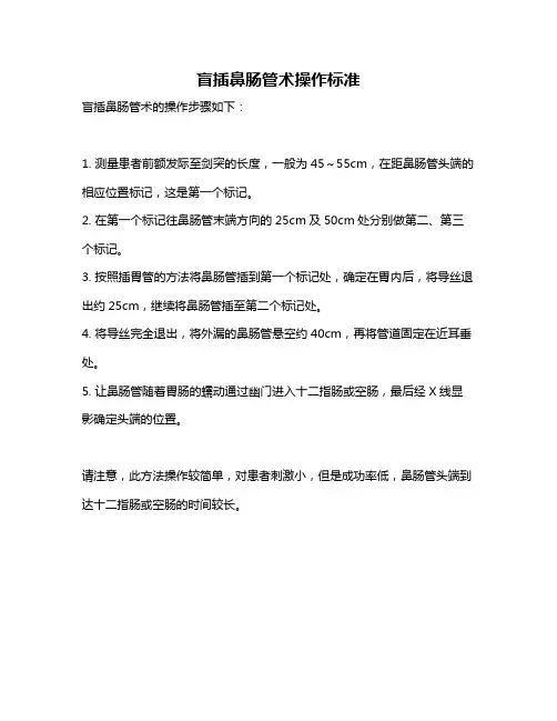 盲插鼻肠管术操作标准