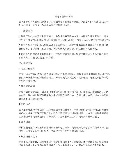 青马工程培养方案