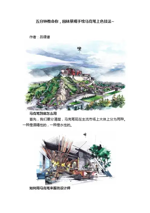 五分钟教会你，园林景观手绘马克笔上色技法~