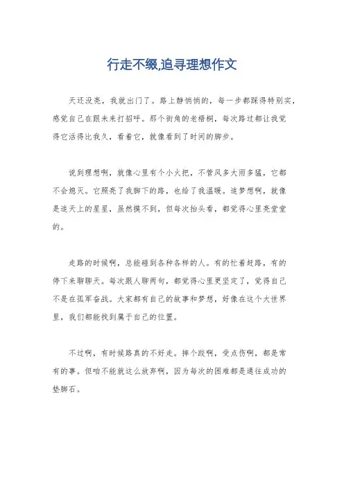 行走不缀,追寻理想作文