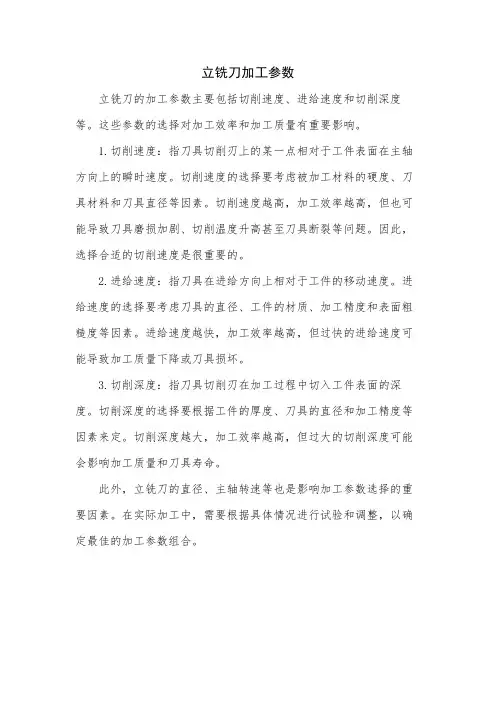 立铣刀加工参数