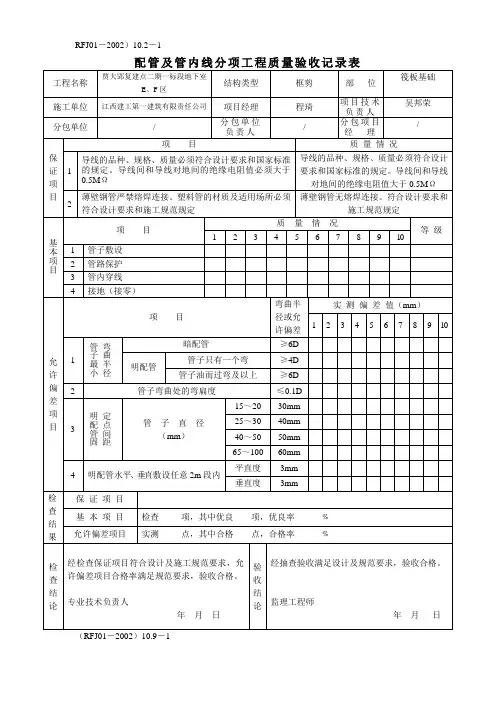 人防常用表格
