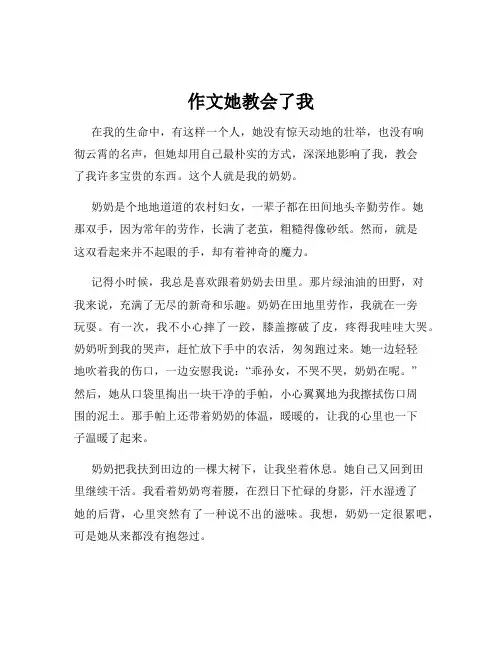作文她教会了我
