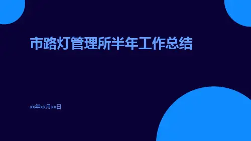 市路灯管理所半年工作总结PPT