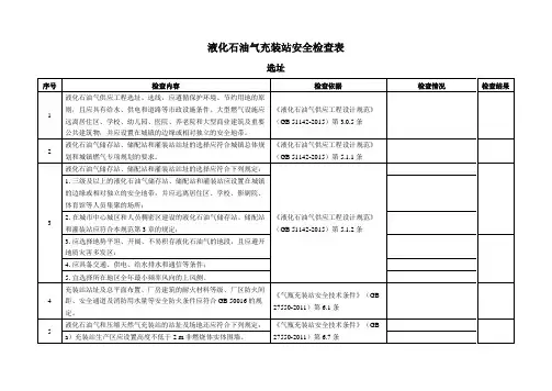 液化石油气充装站检查表