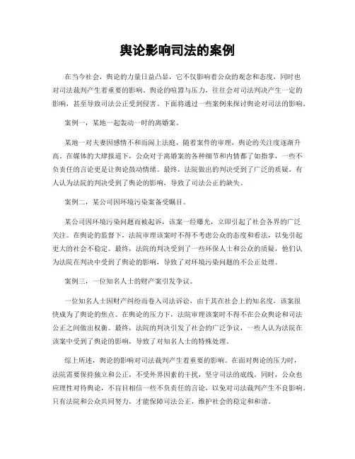 舆论影响司法的案例