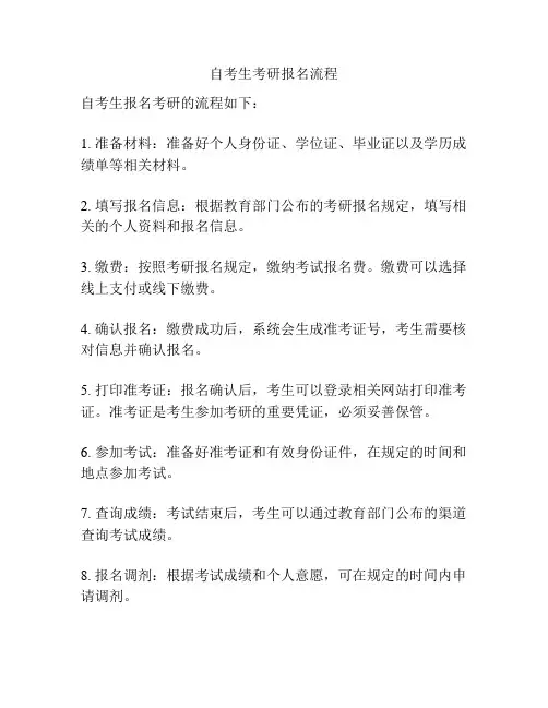 自考生考研报名流程