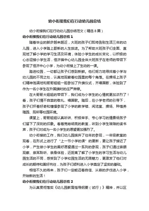 幼小衔接我们在行动幼儿园总结范文（精选8篇）