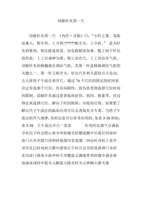 切脉针灸第一穴
