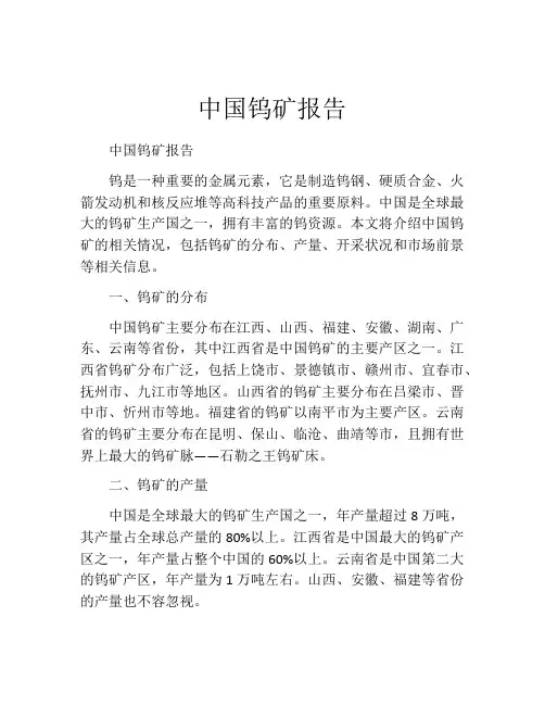 中国钨矿报告
