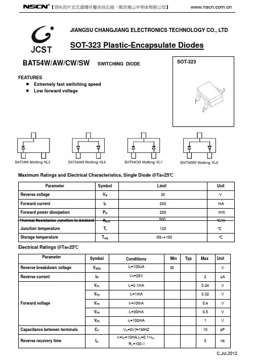 BAT54SW二极管原厂规格书