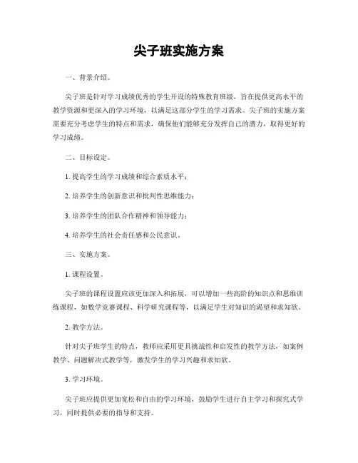 尖子班实施方案