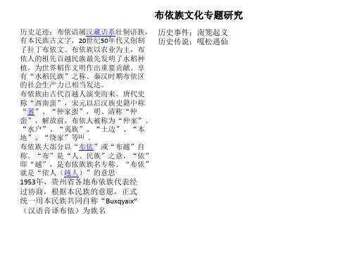 布依族文化专题研究