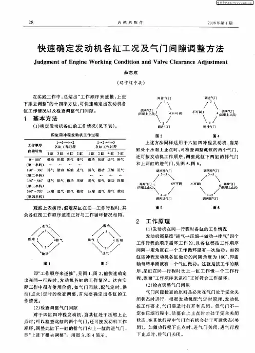 快速确定发动机各缸工况及气门间隙调整方法