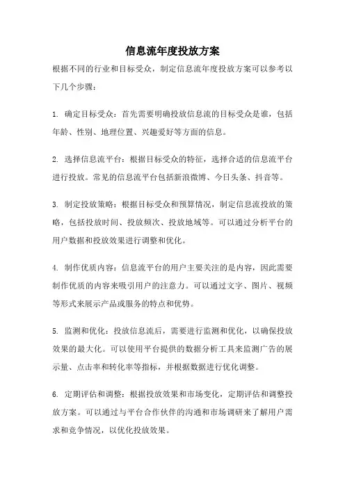 信息流年度投放方案