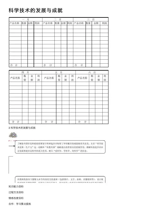 科学技术的发展与成就
