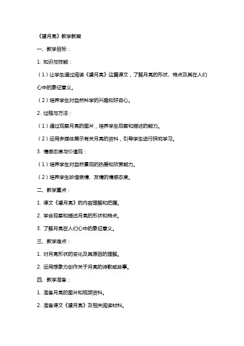 《望月亮》教学教案