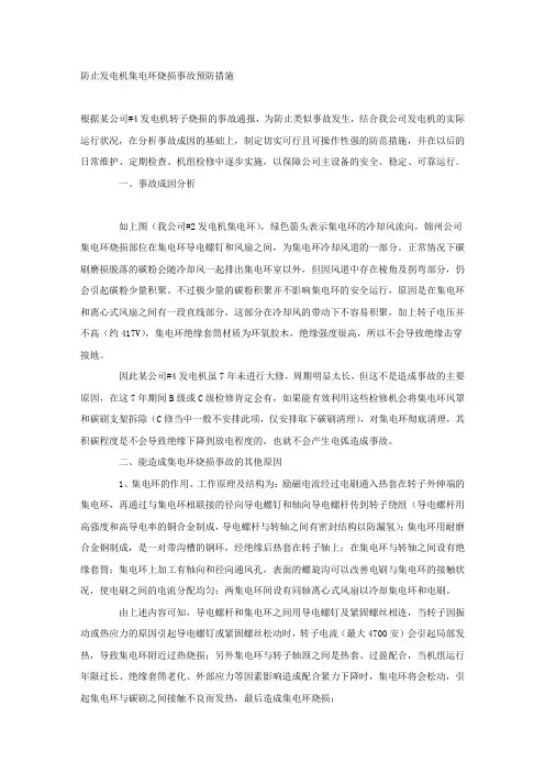 防止发电机集电环烧损事故预防措施.docx