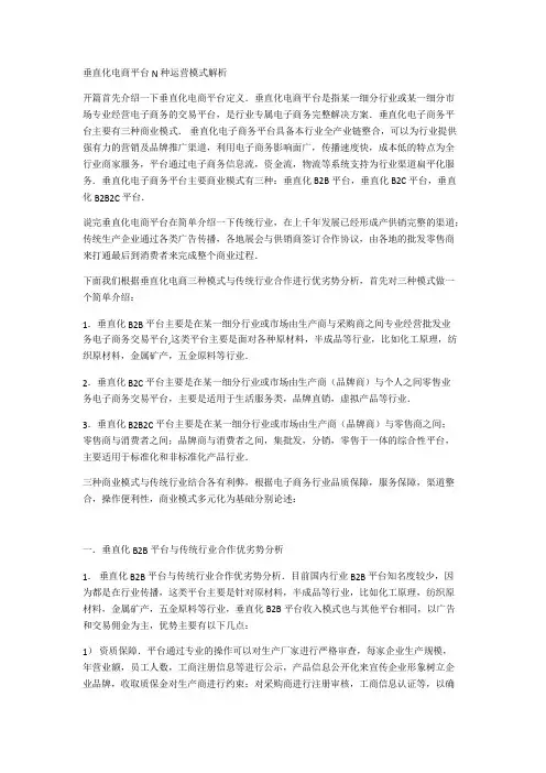垂直化电商平台N种运营模式解析