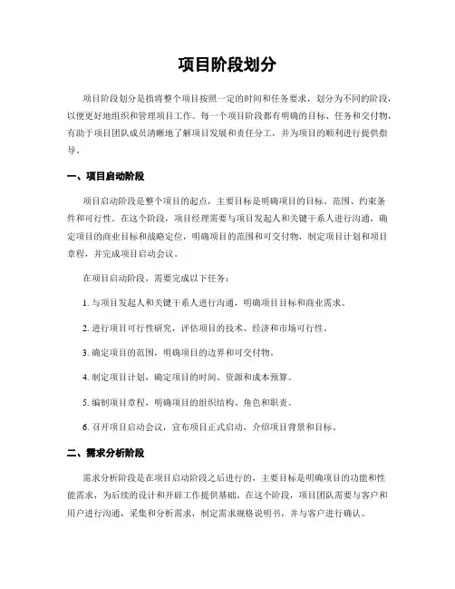 项目阶段划分