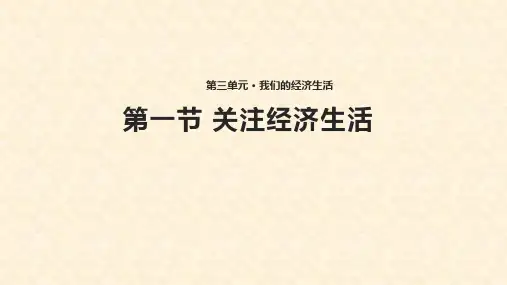 八年级道德与法治上册 第三单元 我们的经济生活 第一节 关注经济生活课件1 湘教版