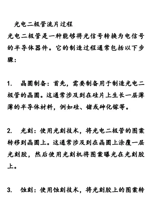 光电二极管流片过程