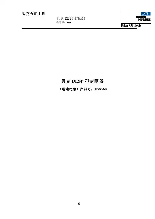 4贝克DESP潜油电泵封隔器