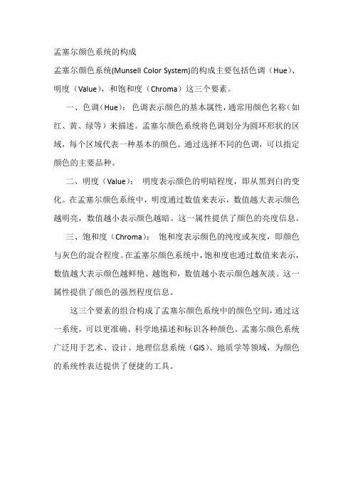 孟塞尔颜色系统的构成