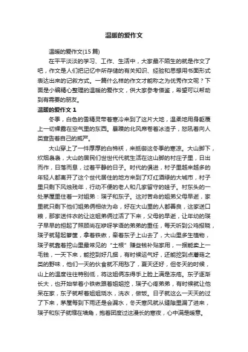 温暖的爱作文