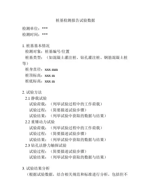 桩基检测报告试验数据