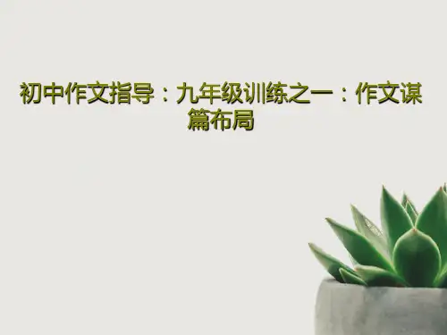 初中作文指导：九年级训练之一：作文谋篇布局共39页文档